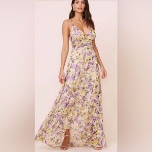ASTR The Label Amy Floral High-Low Maxi Dress